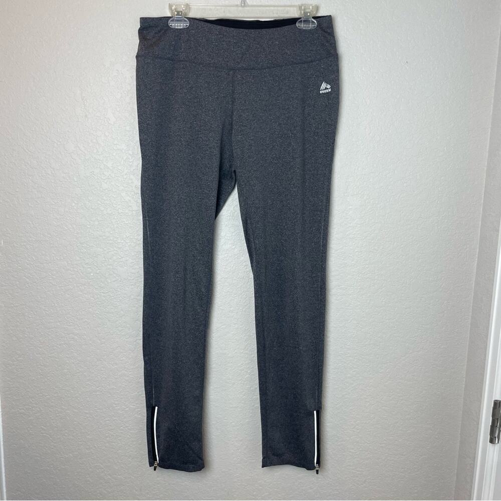 RBX Full Length Heather Gray Leggings w/Zippers at Ankles Size L